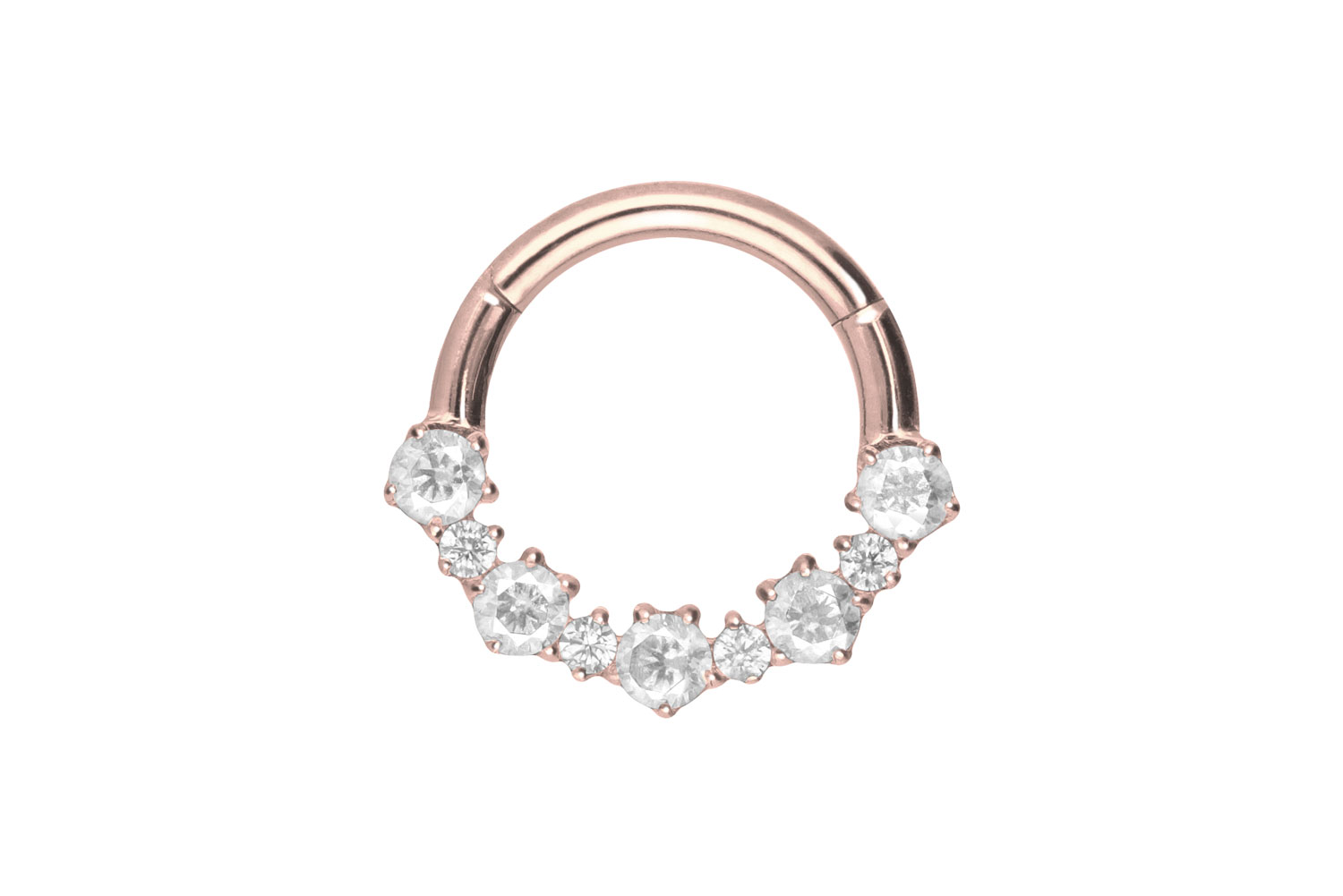 Titan Segmentring Clicker Piercing EINGEFASSTE KRISTALLE